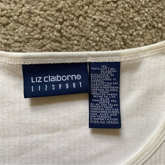 NWT ~ VTG ~ 1990s ~ Liz Claiborne ~ White Ribbed Summer Cardigan ~ Size XL - Picture 5 of 6